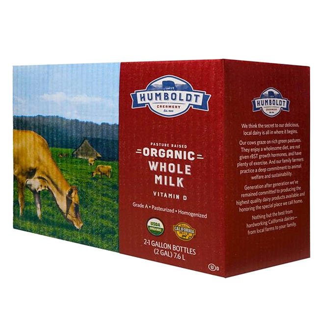 Humboldt Creamery Organic Whole Milk (1 gallon, 2 ct.)