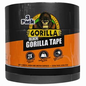 Gorilla 30-Yard Black Duct Tape, 3-pack
