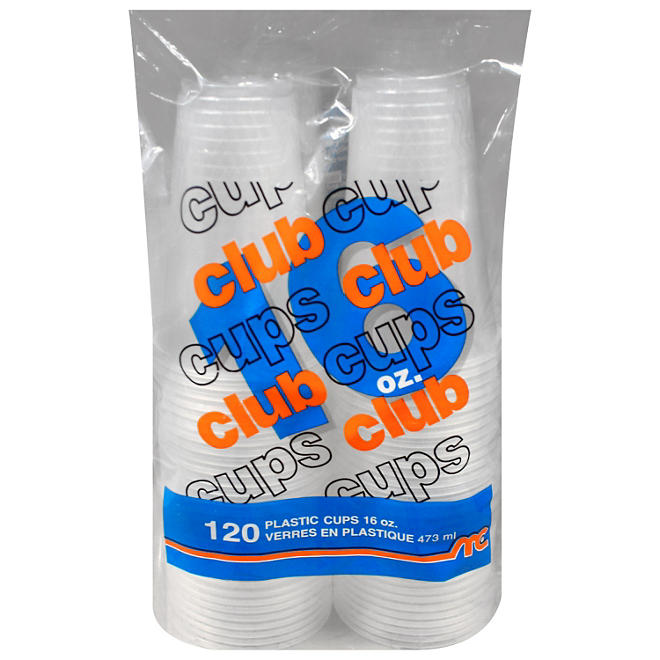 Club Cups 16 oz. Clear Plastic Cups - 120 ct.