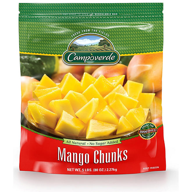 Campoverde Mango Chunks, Frozen 5 lbs.