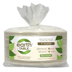 Earth Table Compostable Paper Plate, 7", 100 ct.