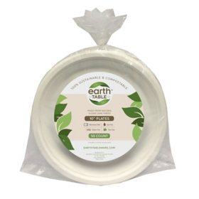 Earth Table Compostable Paper Plate 10.25", 50 ct.