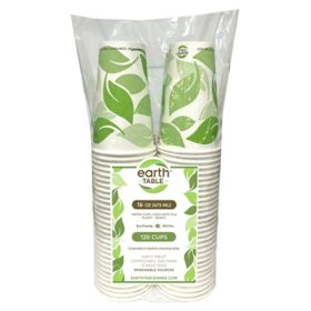 Earth Table Compostable Paper Cups 16 fl. oz., 120 ct.