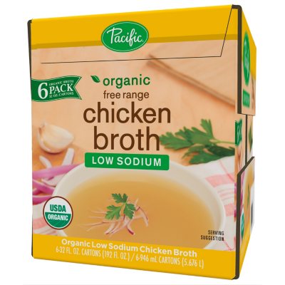 Chicken Broth, 32 oz, Low Sodium, Pacific Foods 621293