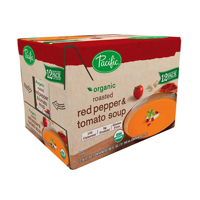 Pacific Roasted Red Pepper & Tomato Soup (8 oz. carton, 12 ct.)