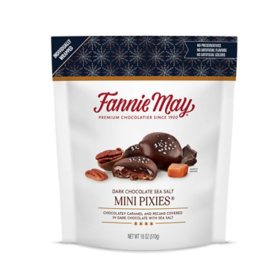 Fannie May Dark Chocolate Sea Salt Mini Pixies (18 oz.)