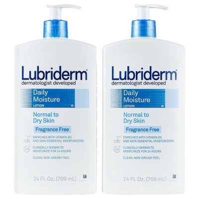 Lubriderm Daily Moisture Lotion, Fragrance-Free (24 fl. oz., 2 pk.) - Sam's Club