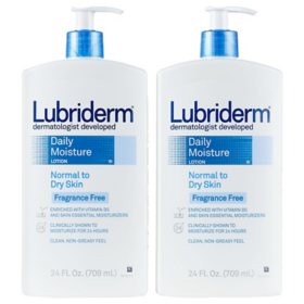 Lubriderm Daily Moisture Body Lotion, Fragrance-Free, 24 oz., 2 pk.