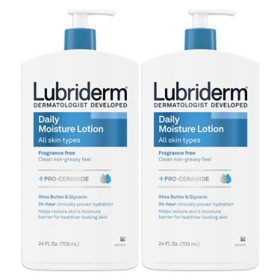 Lubriderm Daily Moisture Body Lotion, Fragrance-Free, 24 oz., 2 pk.