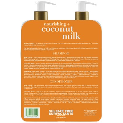 OGX Coconut Milk Nourishing Shampoo and Conditioner Twin Pack with Pump  ( oz., 2 ct. ) - Sam's Club