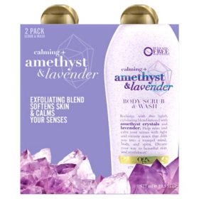OGX Amethyst & Lavender Body Scrub & Wash, 19.5 fl. oz, 2 pk.