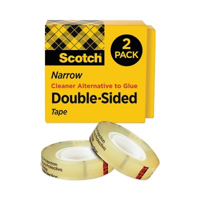 Sign Hanging Supplies - Scotch® 665 Double-Sided Tape with Dispenser - 1/2  in.W x 7 yds. - 1 in. Core - 3 Rolls/Pkg