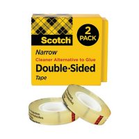 Scotch - 665 Double-Sided Tape, 1/2" x 1296", 3" Core, Transparent -  2/Pack