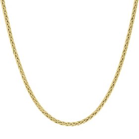 Braided Wheat Chain Necklace in 14K Gold