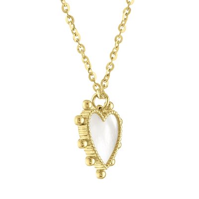 Lucky Brand Brass Mother of Pearl Heart Pendant Necklace - AbuMaizar Dental  Roots Clinic
