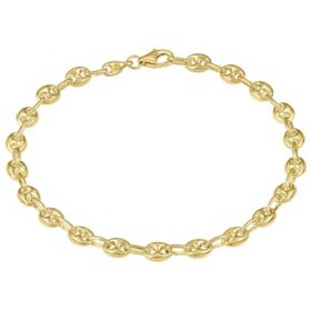 18K White Gold Bead Bracelet - Women and Men's Bracelet - 5mm 8 Inches / White