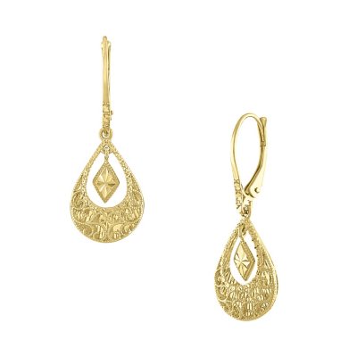 Filigree gold store earrings