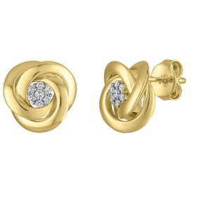 0.10 CT. T.W. Diamond Love Knot Earring in 14K Gold