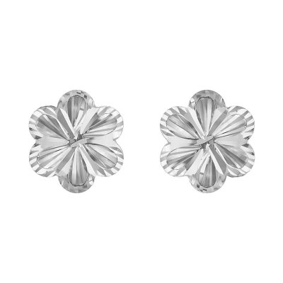 Diamond Cut Flower Stud Earrings in 14K Gold Sam s Club