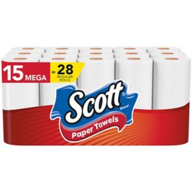Scott Choose-A-Sheet Paper Towels, Mega Rolls 102 sheets/roll, 15 rolls