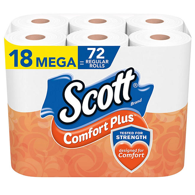Scott ComfortPlus Toilet Paper 425 sheets/roll, 18 Mega rolls