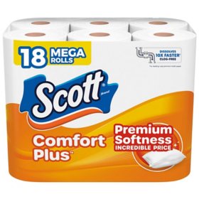 Scott Comfort Plus 1-Ply Toilet Paper, 18 rolls, 310 sheets/roll