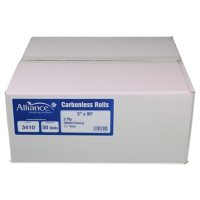 Alliance 2-Ply Carbonless Receipt Rolls, 3"x95', White/Canary, 50 Rolls