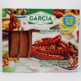 Garcia Beef Smoked Sausage, 3 lbs.