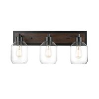Globe Electric Williamsburg 3-Light Vanity Light in Matte Black with Bulbs