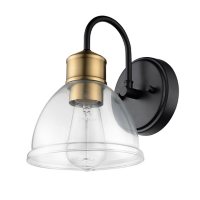 Globe Electric Brown 1-Light Wall Sconce in Dark Bronze with Vintage Light Bulb
