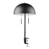 Globe Electric Luna 2-Light Clamp-Arm Desk Lamp in Matte Black with LED Bulbs