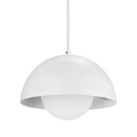 Globe Electric Amelia 1-Light Plug-In Pendant Light in White with LED Bulb