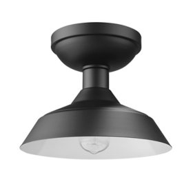 Globe Electric Kurt 1-Light Matte Black Outdoor/Indoor Flush Mount with Bulb