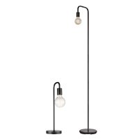 Globe Electric Holden Floor Lamp and Table Lamp Collection in Black with Bulbs