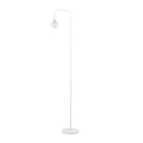 Globe Electric Holden Floor Lamp in Matte White with Vintage Edison Light Bulb