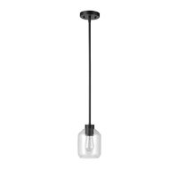 Globe Electric Middleton 1-Light Pendant Lighting in Black with Vintage Bulb