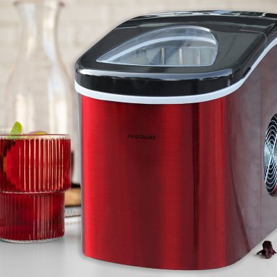 Frigidaire Red Stainless Steel 26lb Ice Maker