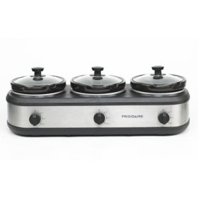 Frigidaire Stainless Steel Triple Slow Cooker 3 x 2.5 Quarts