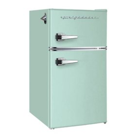 Moosoo 1.6 Cu.Ft Mini Refrigerator with Freezer, Mini Fridge for Bedroom, Reversible Door Perfect for Room and Office, Adjustable Temperature, Silver