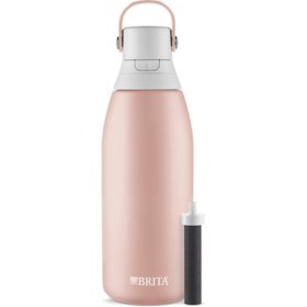 Brita Stainless Steel Water Bottle with Filter, 32 Ounce Premium Filtered Water Bottle, Made without BPA
