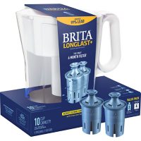 Brita Large 10-Cup Water Filter Pitcher with 2 Longlast+ Filters, Wave (Assorted Colors)