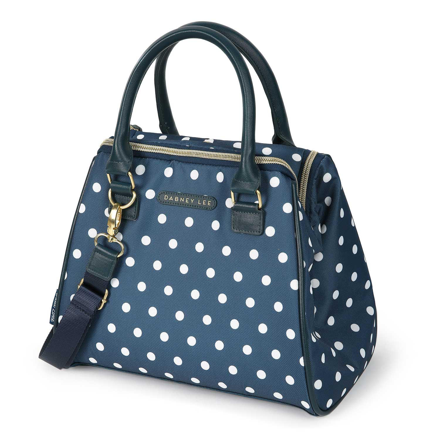 Dabney Lee Insulated Lunch Tote – Dottie (White/Navy)