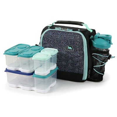 Arctic Zone Insulated Lunch Box w Container Water Bottle ice pack Pink Blue  teal