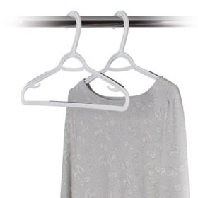 Extra Large Clothing Hangers Heavy Duty Durable Plastic White Set