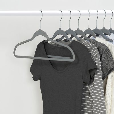 gray velvet non-slip hangers (30 per set)