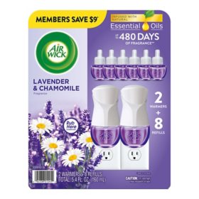 Air Wick Scented Oil Kit,  Lavender & Chamomile, 2 warmers + 8 refills