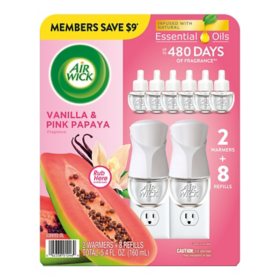 Air Wick Scented Oil Kit, Vanilla & Pink Papaya,  2 warmers + 8 refills