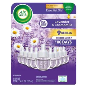 Air Wick Essential Oil Air Freshener, Lavender & Chamomile, 9 Refills