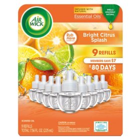 Air Wick Scented Oil Air Freshener, Bright Citrus, 9 refills