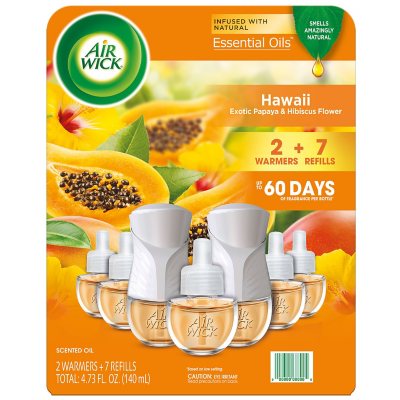 Air Wick Scented Oil Air Freshener Kit, Hawaii (2 Warmers + 7 Refills) -  Sam's Club